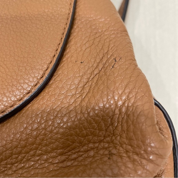 Michael Kors Raven Medium Pebbled Leather Backpack Brown Tan Snap Fastening main image 11